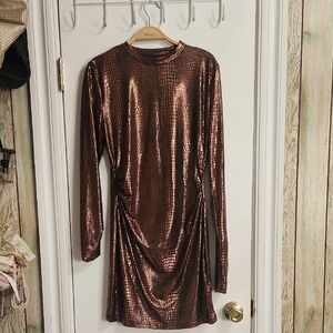 Metallic Long Sleeve Dress